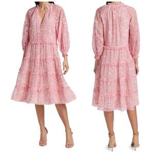 Alice + Olivia Pink Floral Midi Dress